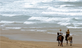 Ruta a caballo por la arena